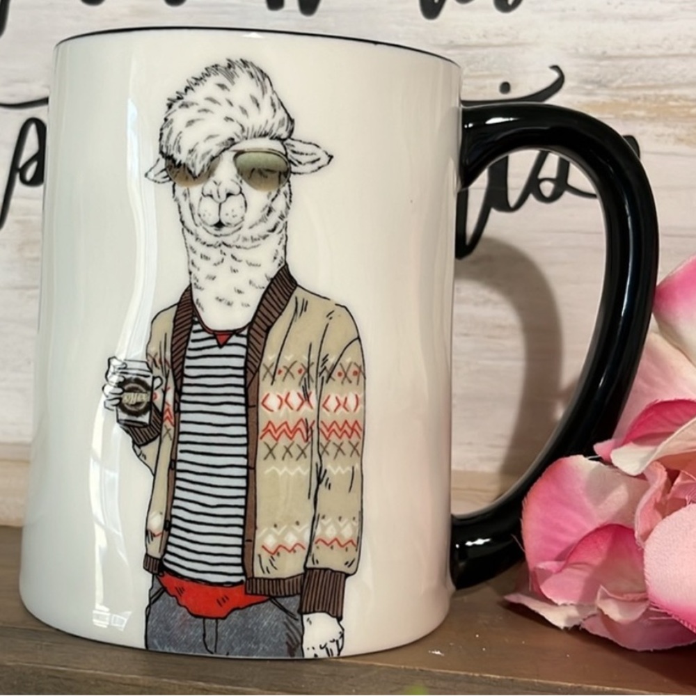 Llama Cool Sweater Coffee Cup Mug Large Signature Housewares Inc Stoneware New
